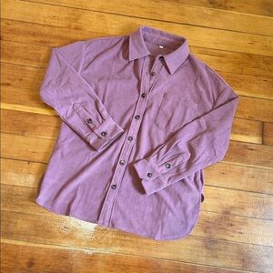 Corduroy Button-Up Shirt in Mauve